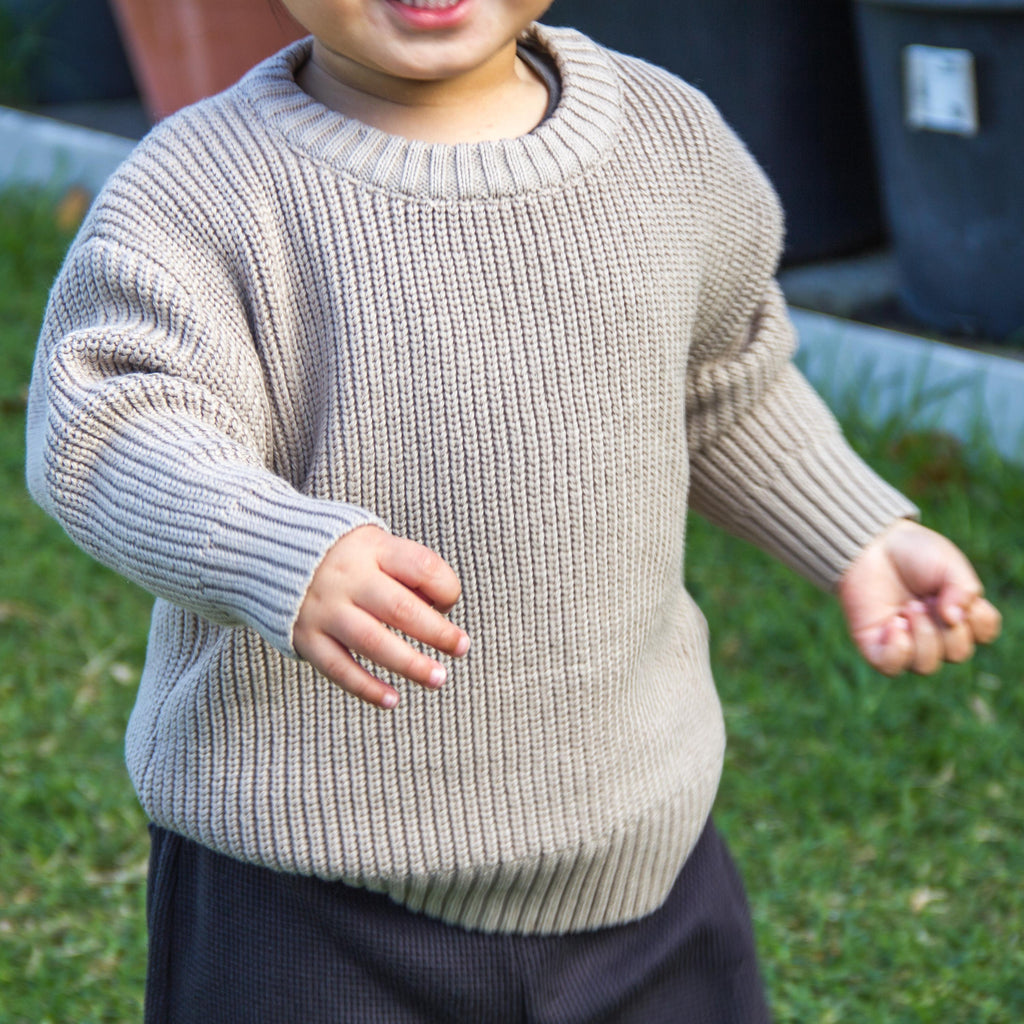 Cotton Knit Jumper - Beige