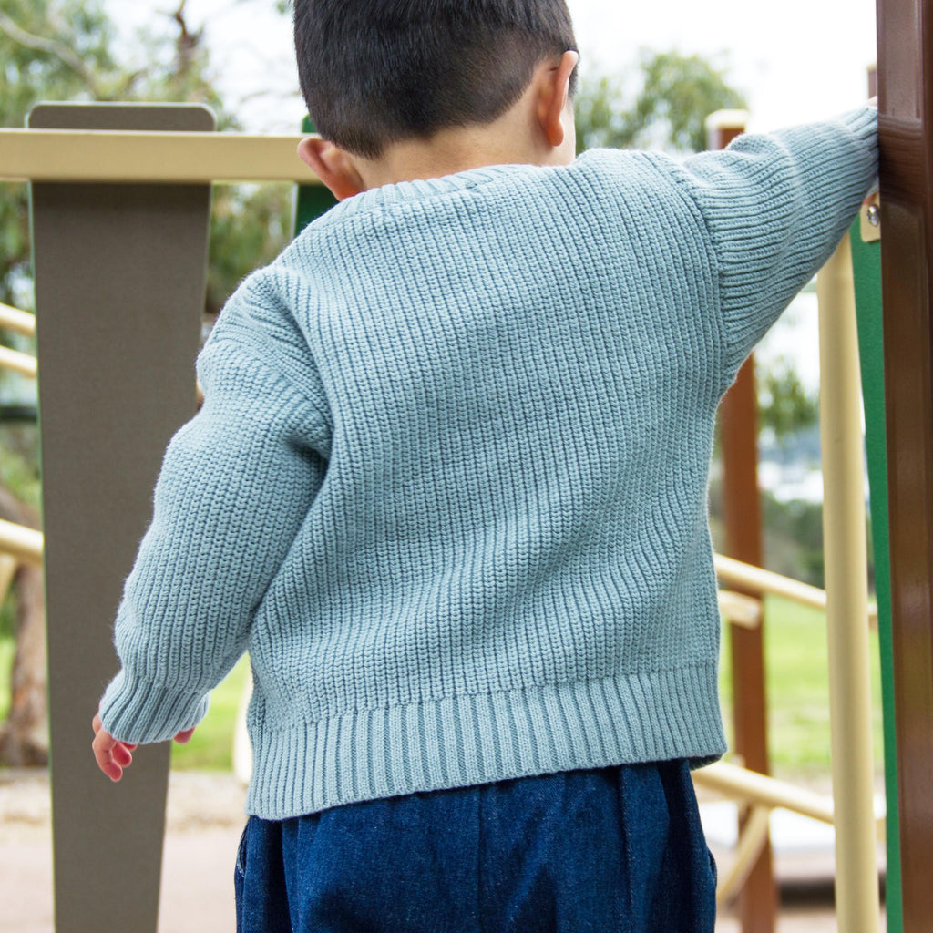 Cotton Knit Jumper - Blue