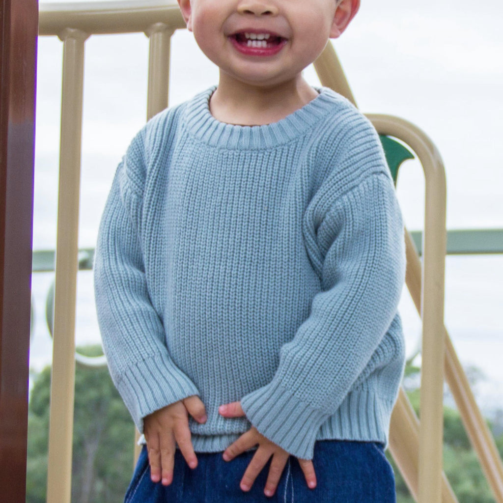 Cotton Knit Jumper - Blue