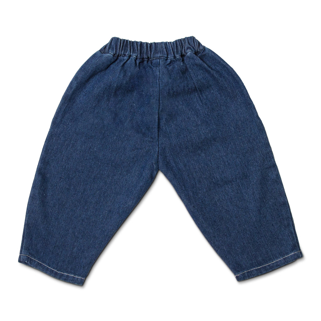 Oversized Denim Pants - Navy Blue
