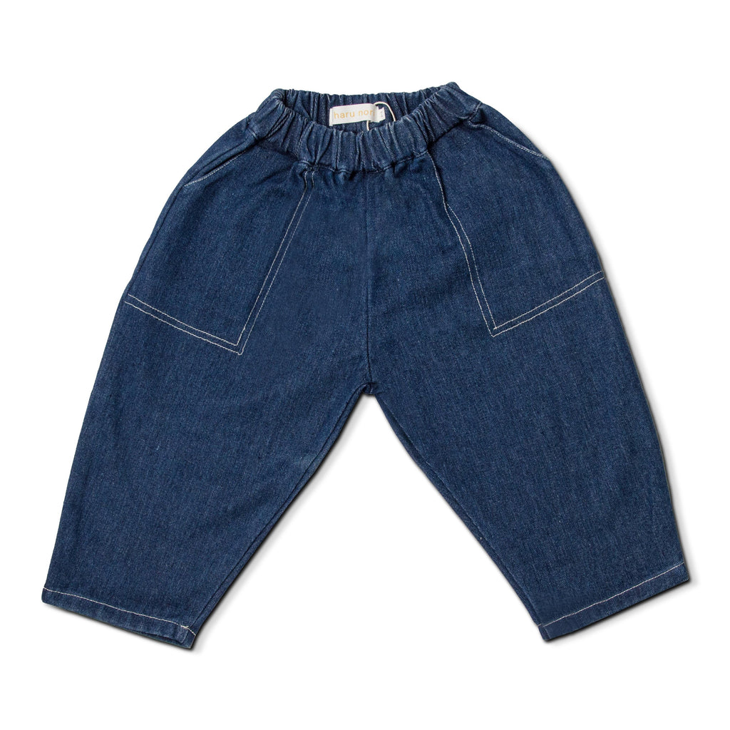 Oversized Denim Pants - Navy Blue