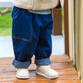 Oversized Denim Pants - Navy Blue
