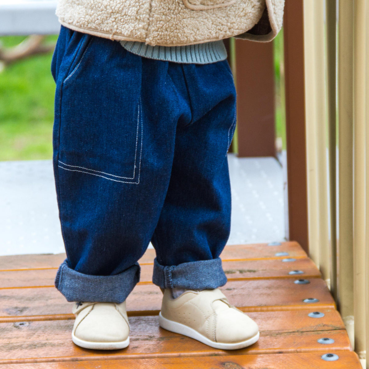 Oversized Denim Pants - Navy Blue