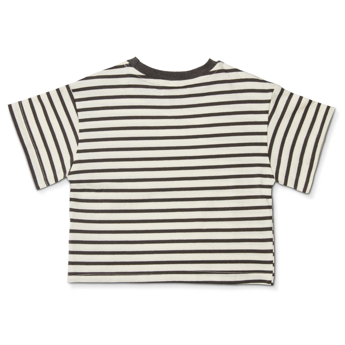Striped Cotton T-shirt - Dark Grey