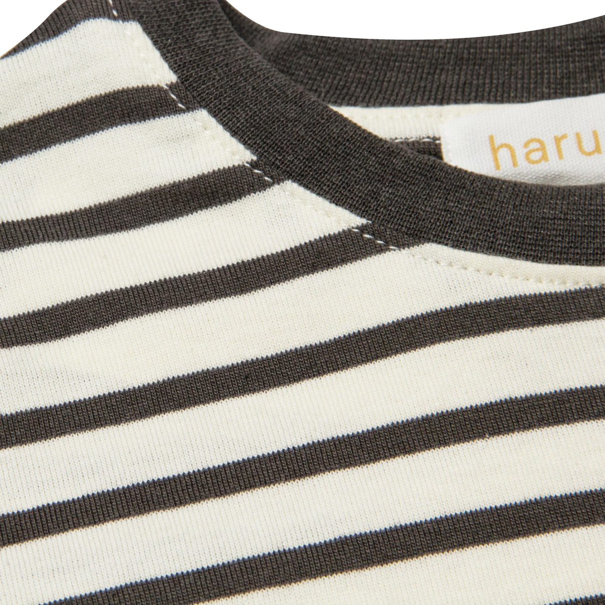 Striped Cotton T-shirt - Dark Grey