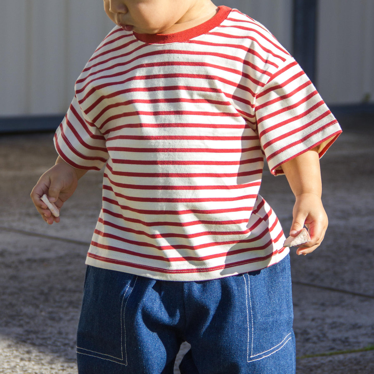 Striped Cotton T-shirt - Red