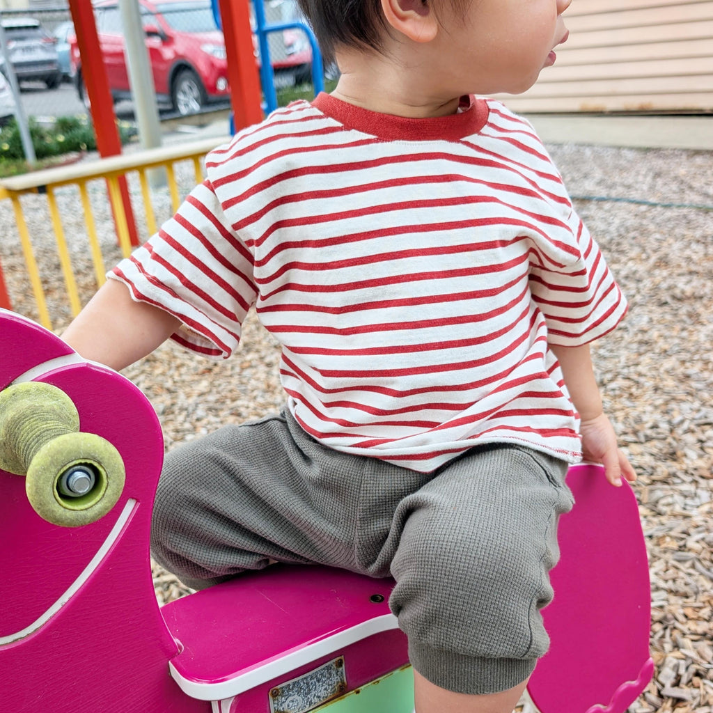 Striped Cotton T-shirt - Red