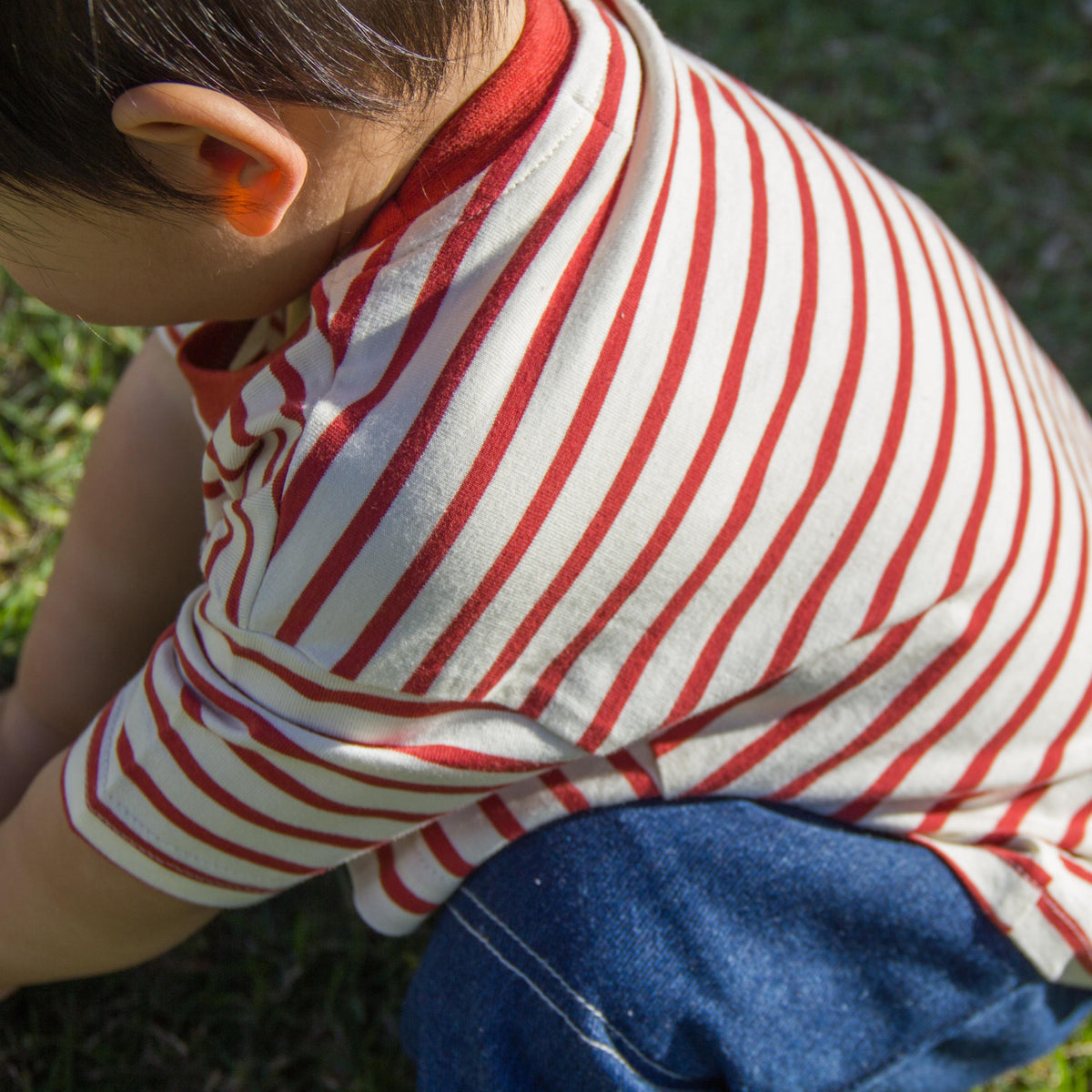 Striped Cotton T-shirt - Red